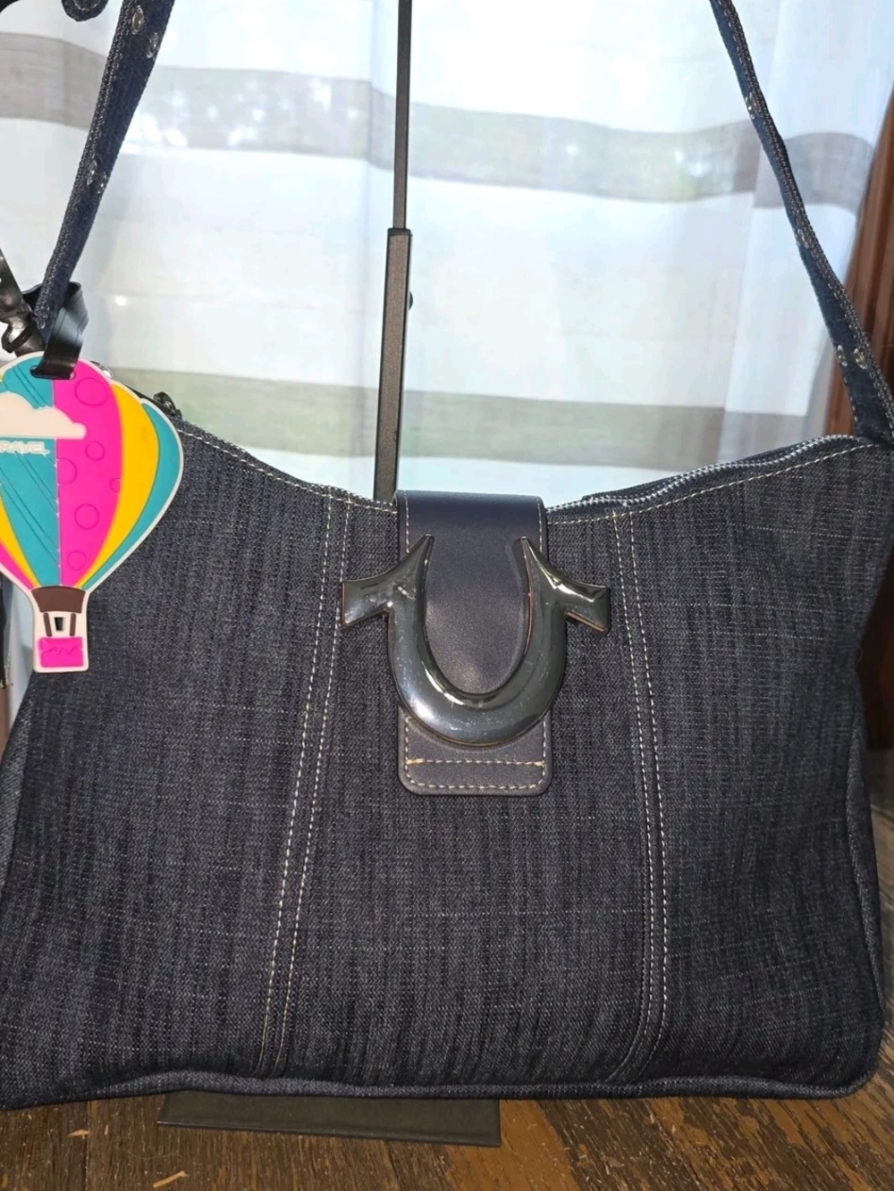 TRUE RELIGION Dark Blue Denim Shoulder Bag